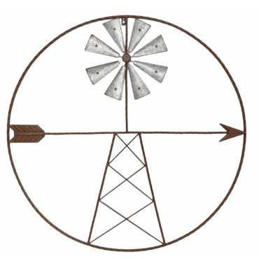 Metal Windmill Wall Art 91x91cm