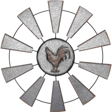 Rooster And Windill Wall Art 70x70cm