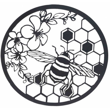 Beehive Producing Honey Metal Wall Art 60cm