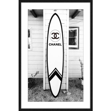 Large Designer Surfboard Framed Artwork 80x120cm