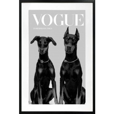 Luxury Dog Artwork Framed W Glass Front 80x120cm