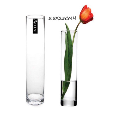 bulk 12 Glass Cylinder Vase Flower 25cm
