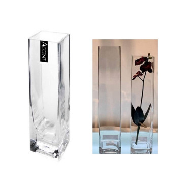 bulk 12 Glass Square Vase Flower 20cm