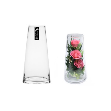 bulk 12 Glass Tapered Vase Flower 25cm