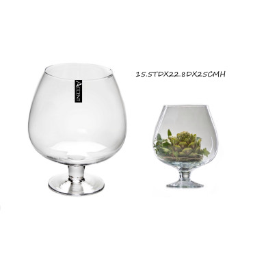 bulk 4 Glass Brandy Balloon Vase Flower 25cm
