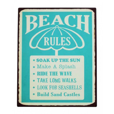Beach Rules Wall Art 40cm