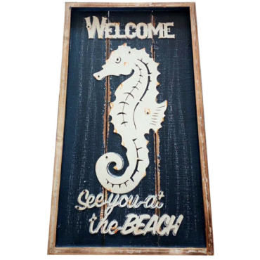 Welcome Seahorse Wall Art 61cm