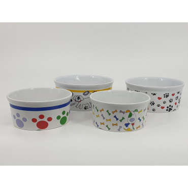bulk 12 Dog Bowl Assort 15cm