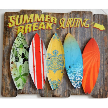 Summer Break Surfing Wall Art 59cm