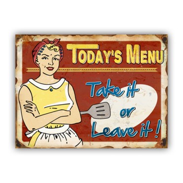 Todays Menu Wall Art 40cm