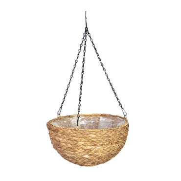 Hanging Round Planter w Metal Chain 30cm