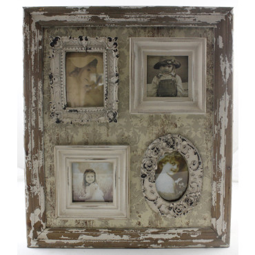 Rustic French 4 Collage Photo Frame 53cm