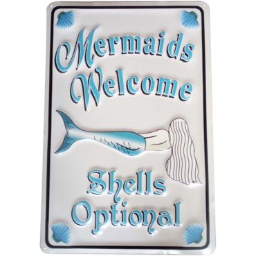 Mermaids Welcome Metal Wall Art 45cm