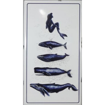 Mermaid & Whales Wall Art 91cm