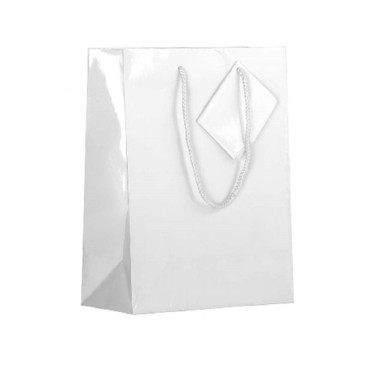 bulk 24 Small Matte White Gift Bags 14cm