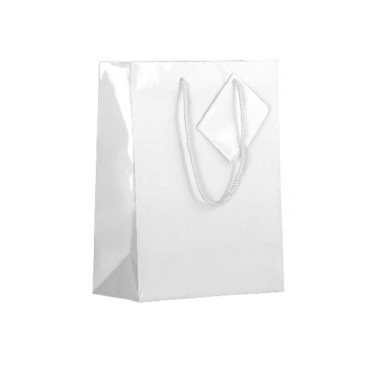 bulk 24 Medium Matte White Gift Bags 23cm