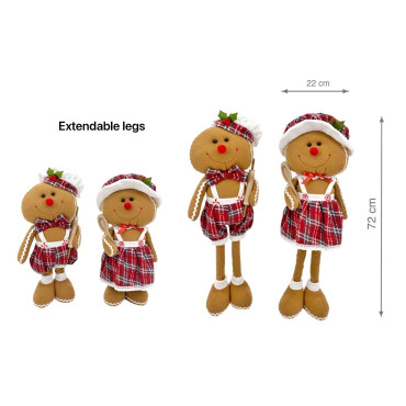 bulk 4 Xmas Extendable Standing Ginger Bread Assort 72cm