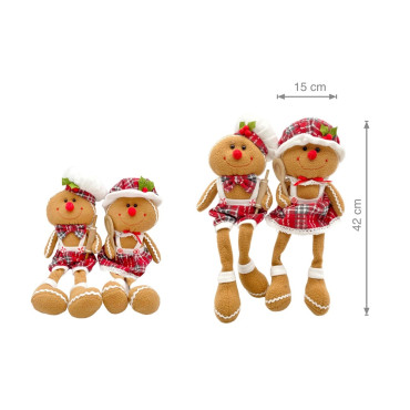 bulk 8 Xmas Plush Sitting Ginger Bread Assort 42cm