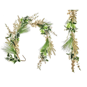 bulk 4 Gold Shimmer Xmas Garland 160cm