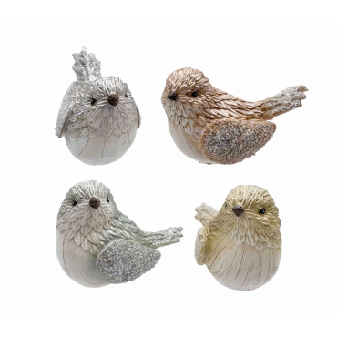 bulk 24 Xmas Bird Deco Assort 11cm
