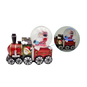 bulk 12 Xmas Santa & Train Snow Globe W Led Light 16cm