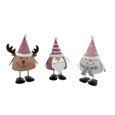 bulk 24 Xmas Metal Standing Deco Assort 14cm