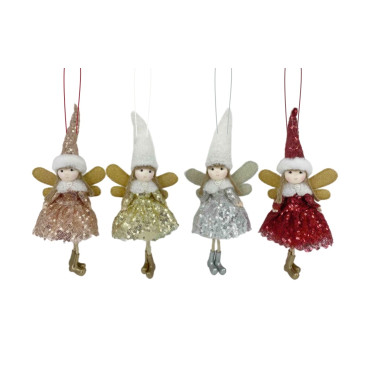 bulk 24 Xmas Hanging Fairy Deco 25.5cm Assort 25cm