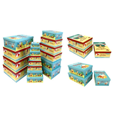 bulk 2 Xmas Beach Fun Gift Box Set 18 Assort Various Sizes Present 43cm