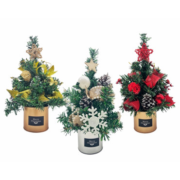 bulk 6 Decorative Xmas Tree Assort 30cm