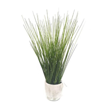 Artificial Grass in cement vase