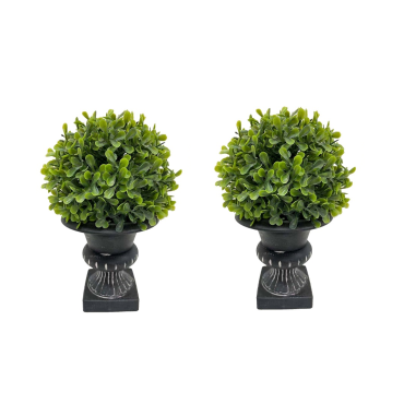 Set 2 Artificial Topiary in Urn Pot 22cm