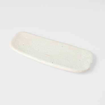 Plate Rectangular 28.5cm Shell White Glaze